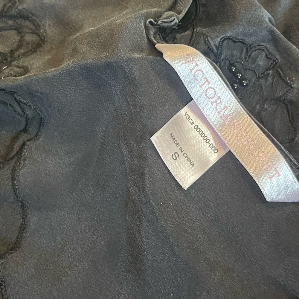 Victoria Secret sleepwear silk black adjustable shoulder straps.